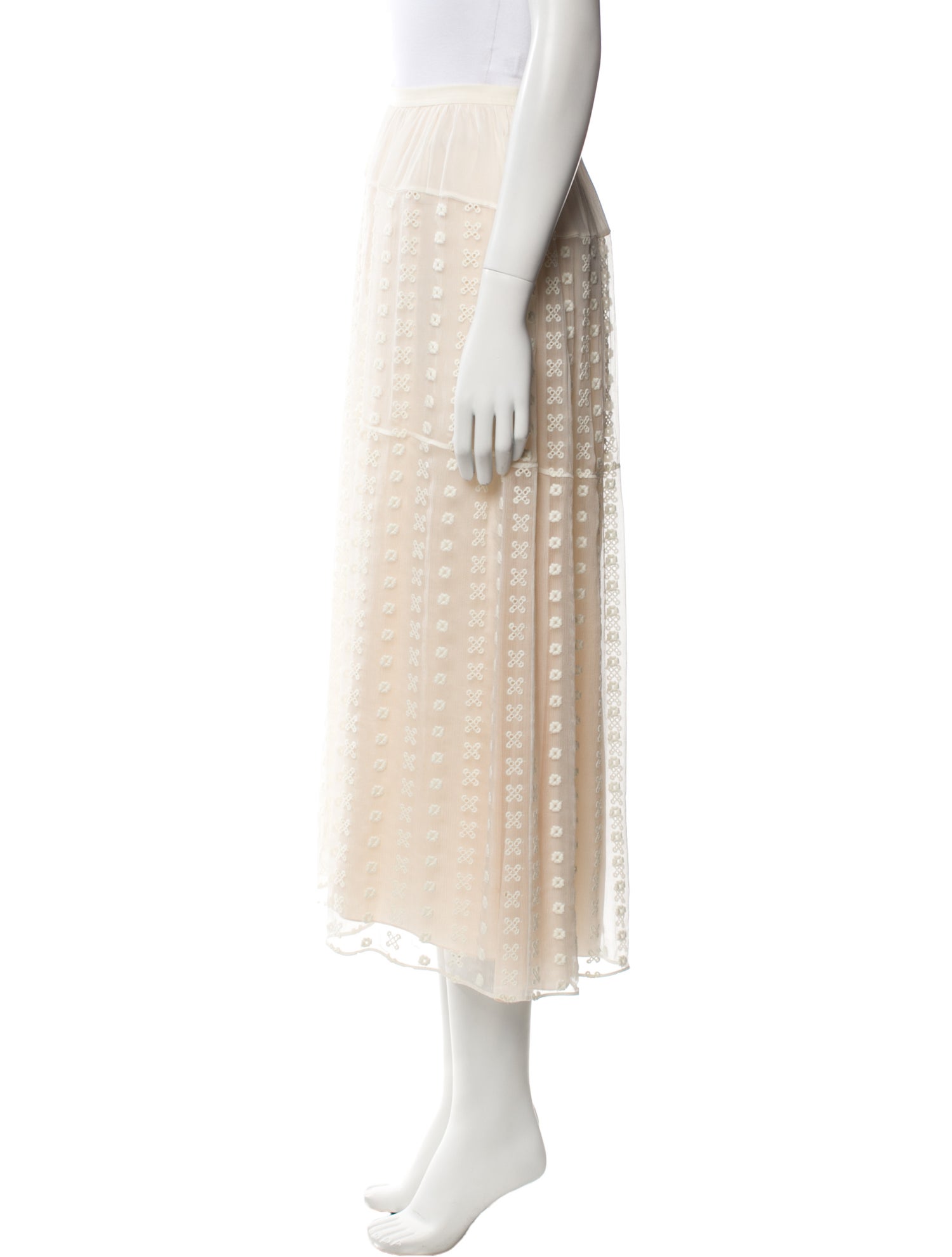 Chloé Silk Midi Length Skirt