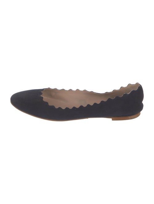 Chloé Suede Scalloped Accent Ballet Flats