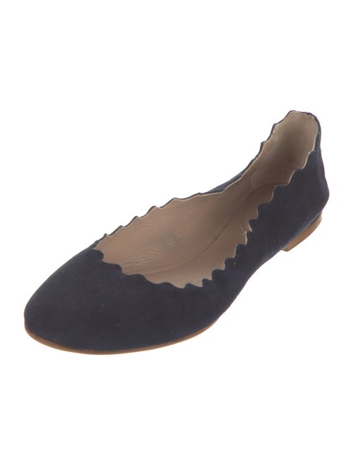 Chloé Suede Scalloped Accent Ballet Flats
