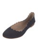 Chloé Suede Scalloped Accent Ballet Flats