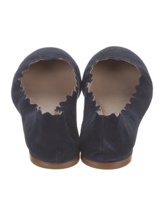 Chloé Suede Scalloped Accent Ballet Flats