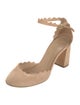 Chloé Suede Scalloped Accent D'Orsay Pumps