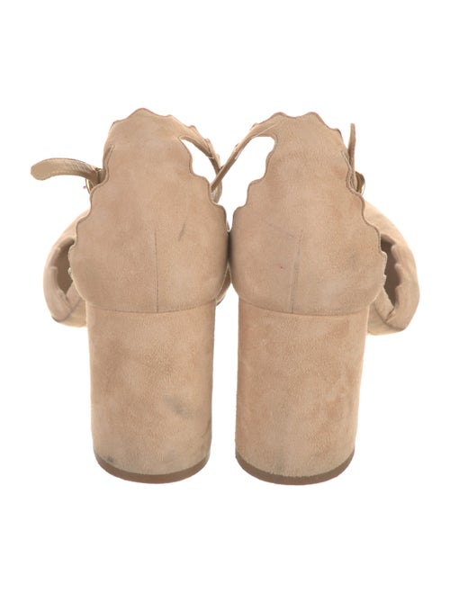 Chloé Suede Scalloped Accent D'Orsay Pumps