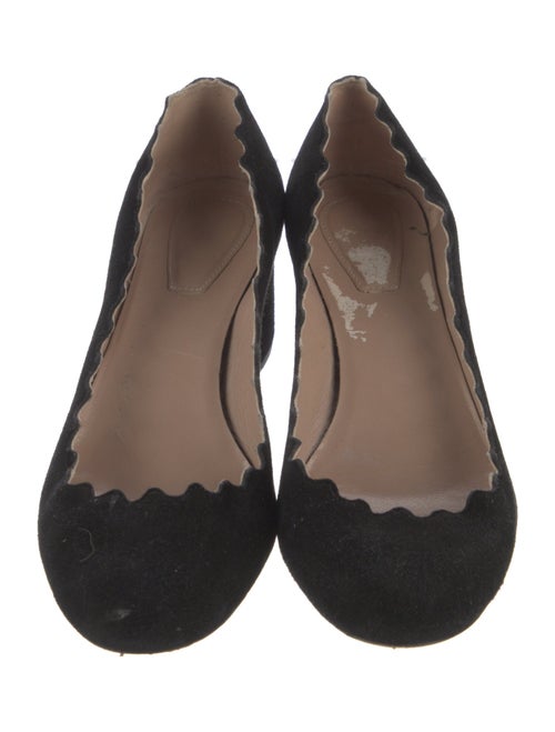 Chloé Suede Scalloped Accent Pumps