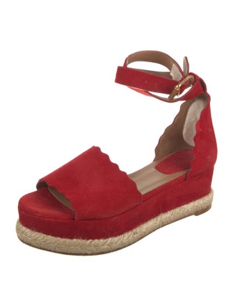 Chloé Suede Scalloped Accent Espadrilles