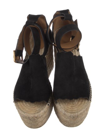 Chloé Suede Scalloped Accent Espadrilles