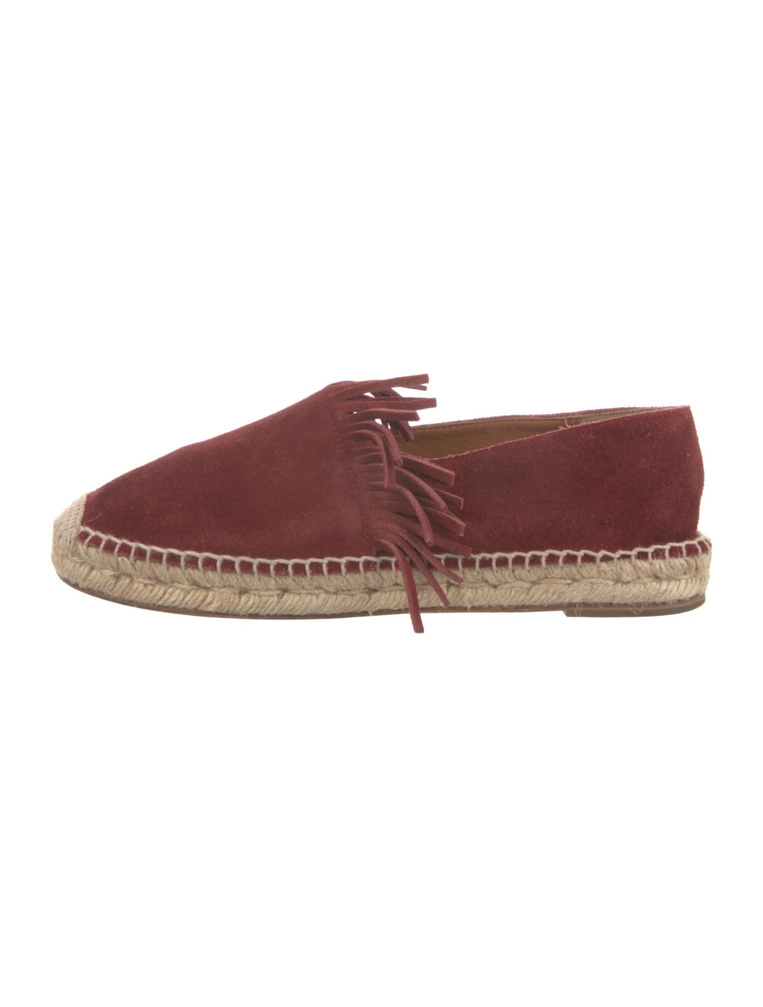 Chloé Suede Fringe Trim Accent Espadrilles
