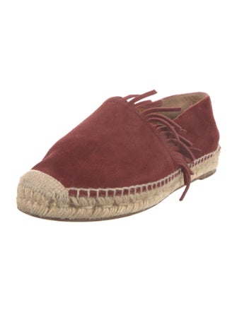 Chloé Suede Fringe Trim Accent Espadrilles