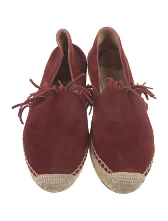 Chloé Suede Fringe Trim Accent Espadrilles