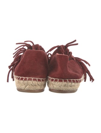 Chloé Suede Fringe Trim Accent Espadrilles
