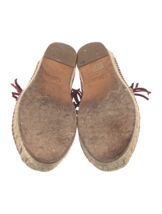 Chloé Suede Fringe Trim Accent Espadrilles