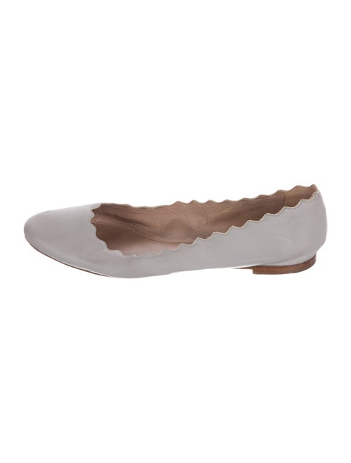 Chloé Leather Scalloped Accent Ballet Flats