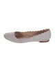 Chloé Leather Scalloped Accent Ballet Flats