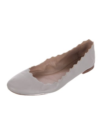 Chloé Leather Scalloped Accent Ballet Flats