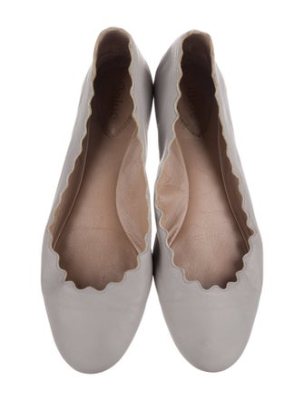 Chloé Leather Scalloped Accent Ballet Flats