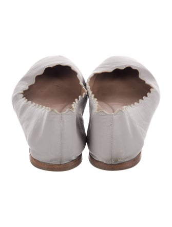 Chloé Leather Scalloped Accent Ballet Flats