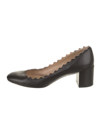 Chloé Leather Scalloped Accent Pumps