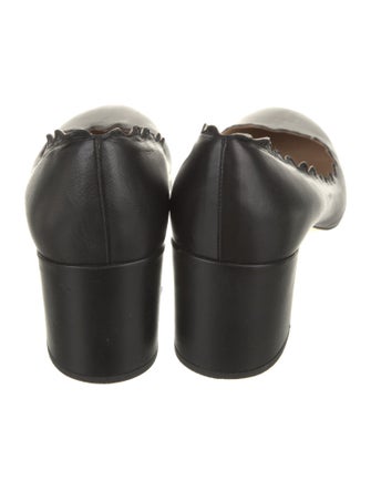 Chloé Leather Scalloped Accent Pumps