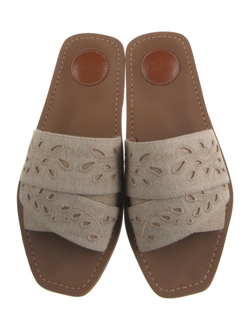 Chloé Eyelet Trim Slides