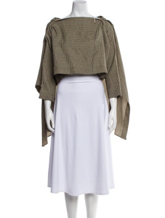 Chloé Virgin Wool Houndstooth Print Cape