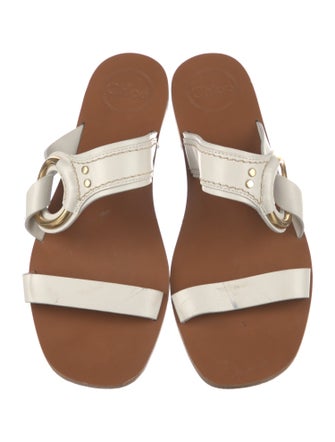 Chloé Leather Studded Accents Slides