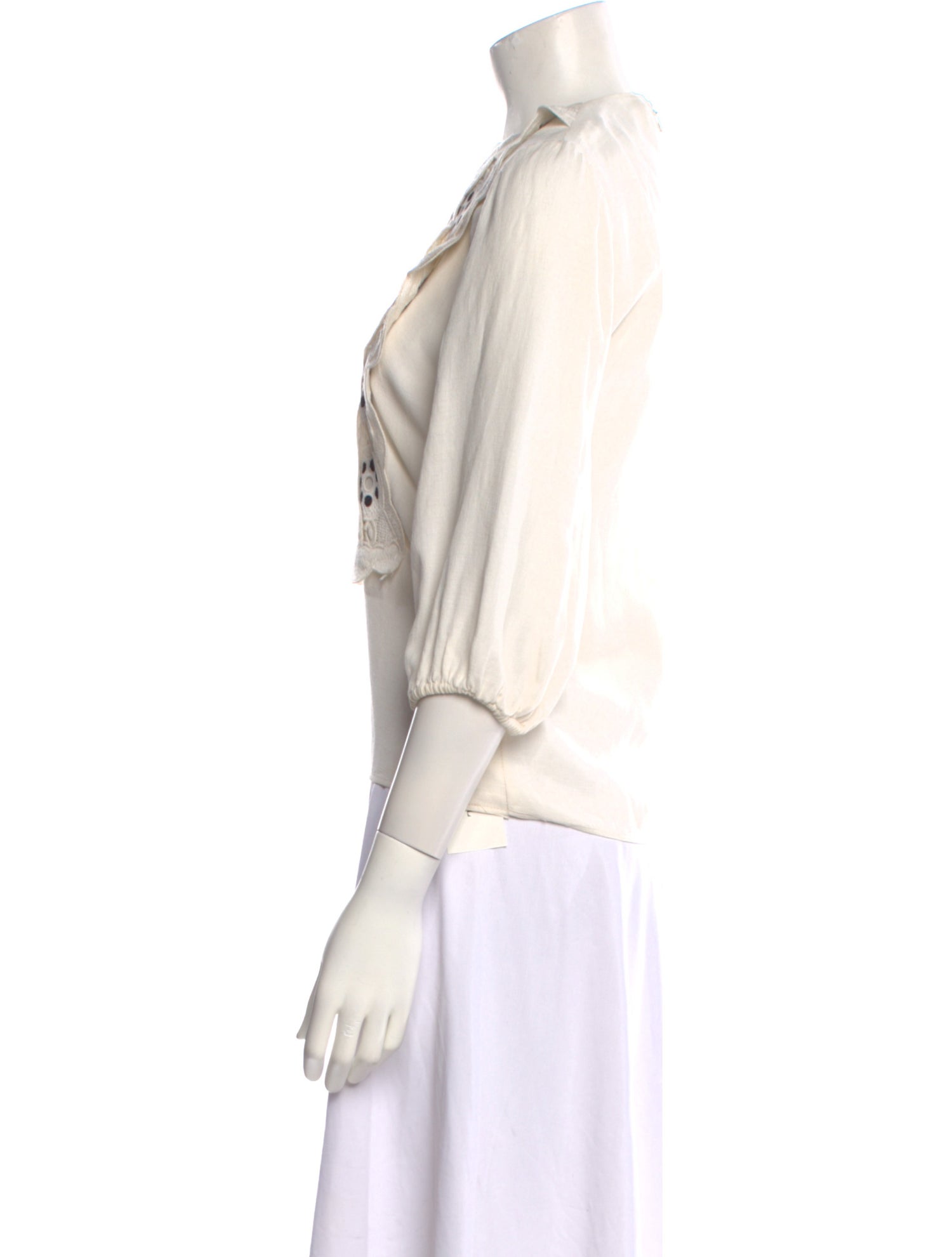 Chloé Crew Neck Three-Quarter Sleeve Blouse