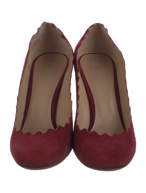 Chloé Suede Scalloped Accent Pumps