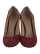 Chloé Suede Scalloped Accent Pumps