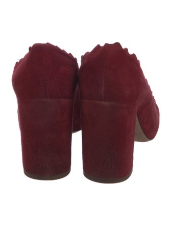 Chloé Suede Scalloped Accent Pumps