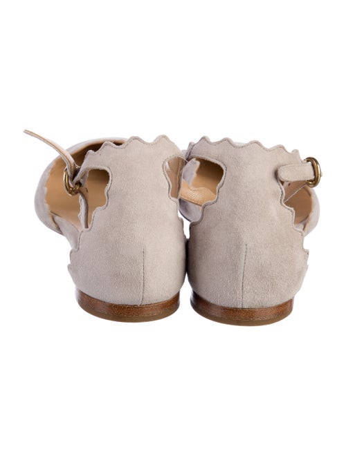Chloé Suede Scalloped Accent D'Orsay Flats