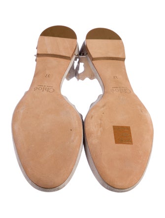 Chloé Suede Scalloped Accent D'Orsay Flats