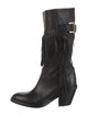 See by Chloé Leather Fringe Trim Accent Boots
