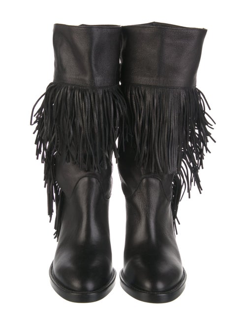 See by Chloé Leather Fringe Trim Accent Boots