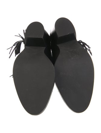 See by Chloé Leather Fringe Trim Accent Boots