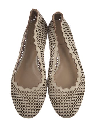 Chloé Leather Lasercut Accents Ballet Flats