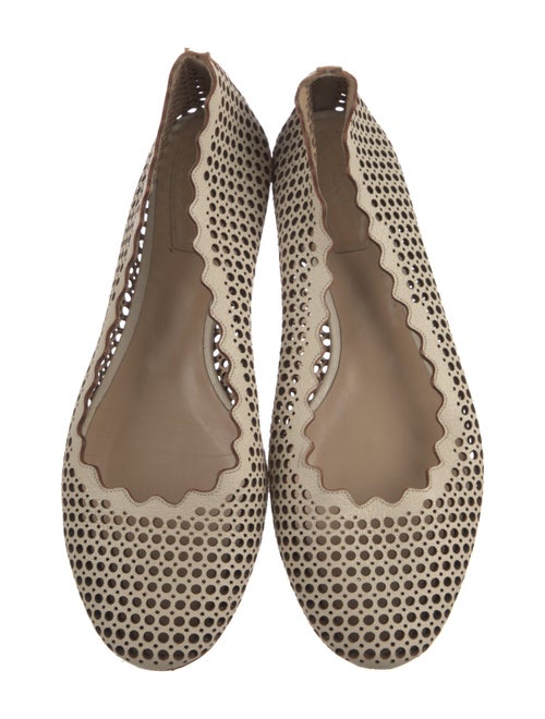 Chloé Leather Lasercut Accents Ballet Flats