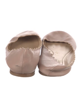 Chloé Leather Scalloped Accent Ballet Flats