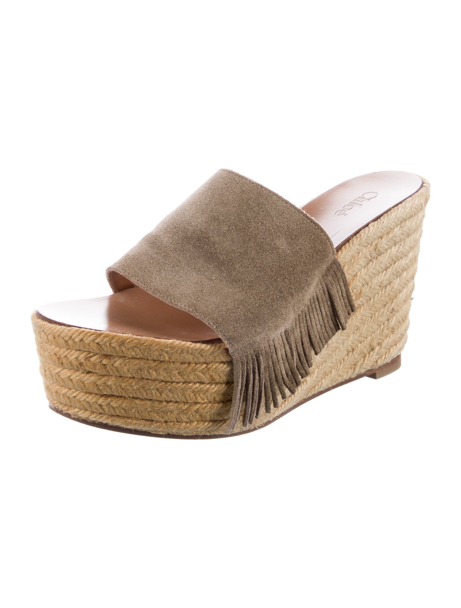 Chloé Suede Mesh Accents Espadrilles