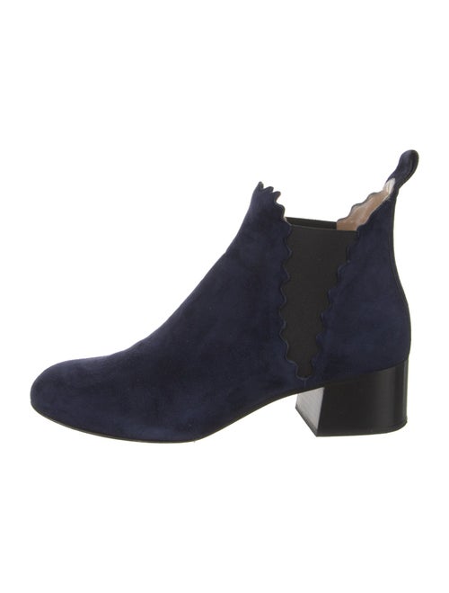 Chloé Suede Scalloped Accent Chelsea Boots