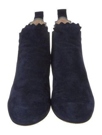 Chloé Suede Scalloped Accent Chelsea Boots