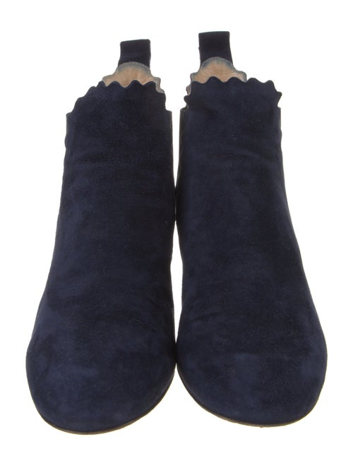 Chloé Suede Scalloped Accent Chelsea Boots