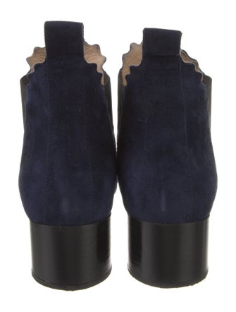 Chloé Suede Scalloped Accent Chelsea Boots