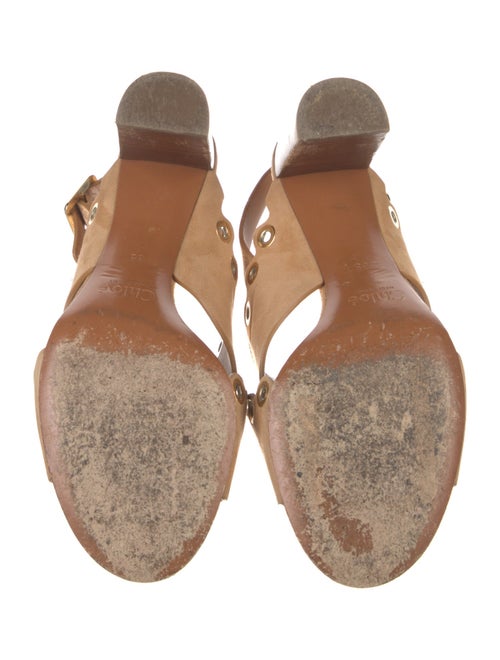 Chloé Suede Scalloped Accent Slingback Sandals