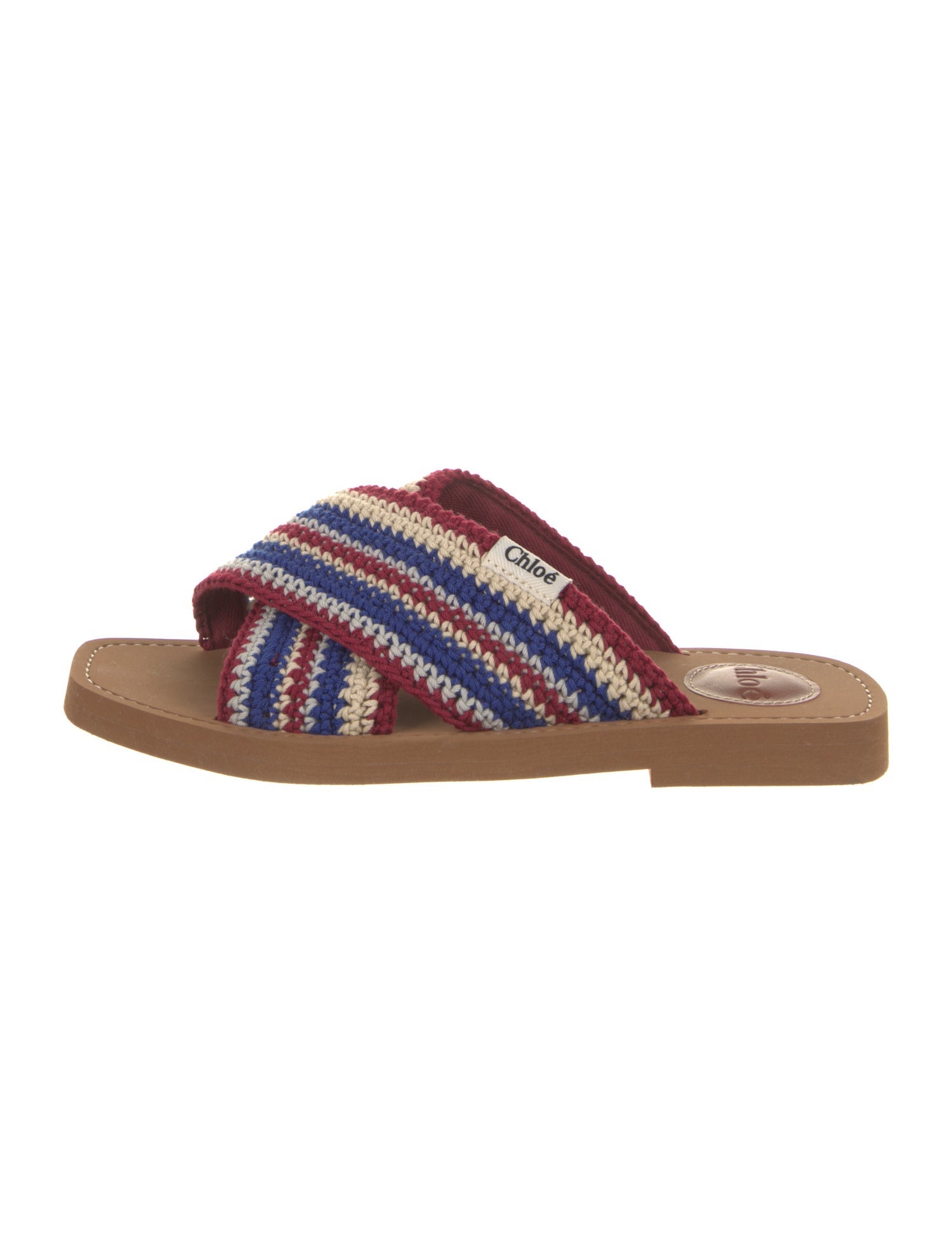 Chloé Striped Braided Accents Slides