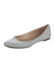 Chloé Leather Scalloped Accent Ballet Flats