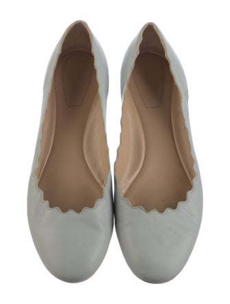 Chloé Leather Scalloped Accent Ballet Flats