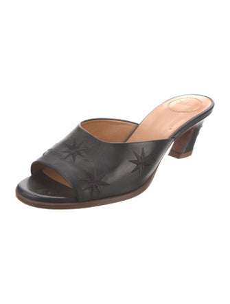 Chloé Leather Embroidered Accent Slides