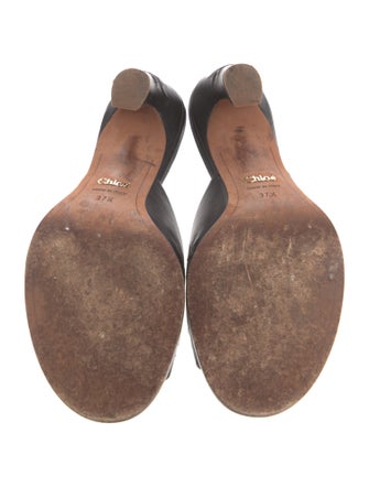 Chloé Leather Embroidered Accent Slides