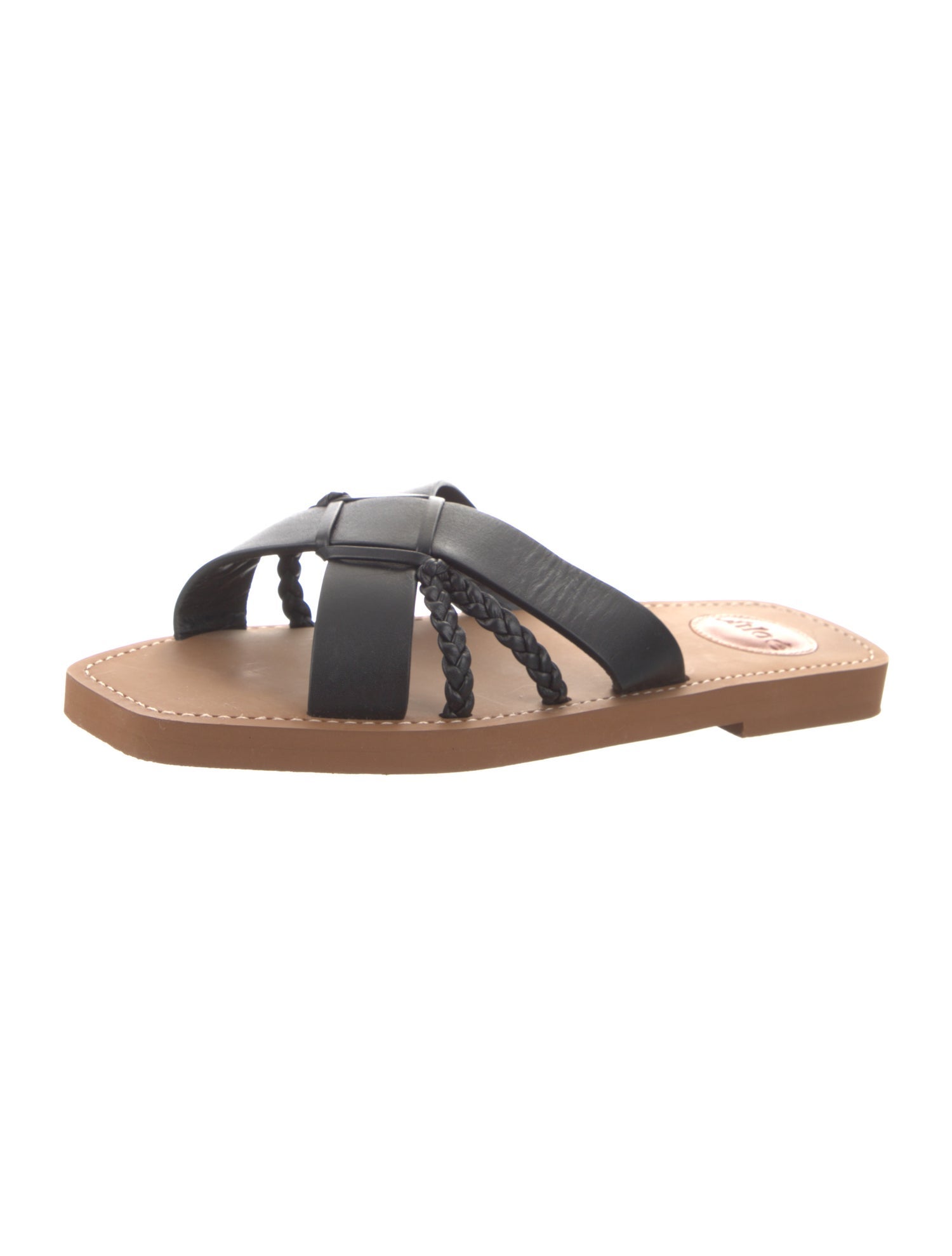 Chloé Leather Braided Accents Slides