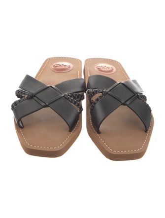 Chloé Leather Braided Accents Slides